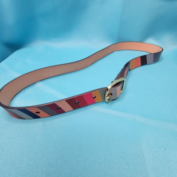 Paul Smith Dusky Swirl Colorful Stripes Belt Size 80 - Picture 1 of 3
